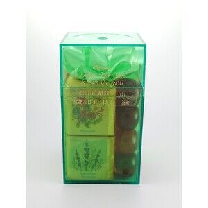 Vintage Delagar English Bath Cubes Bath Oil Pearls Gift Set Green Box NOS